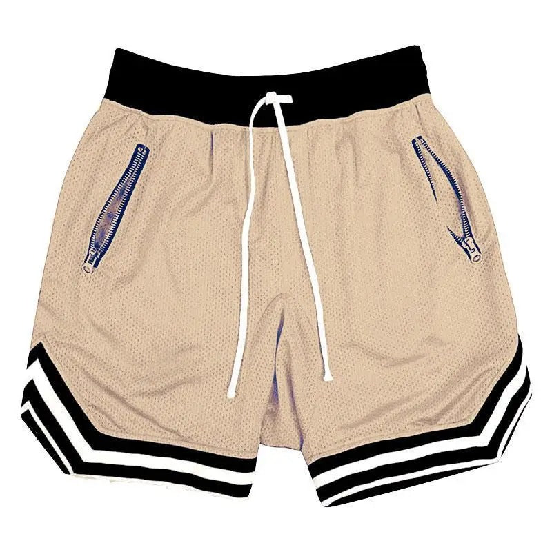 Shorts Sportivi con Cordino e Tasca con Zip