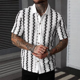 Camicia in Maglia a Righe Quadrettate Vintage